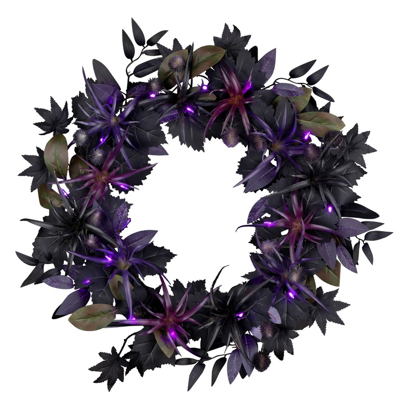 24 in. Halloween Scare in the Air Wreath with LED Lights