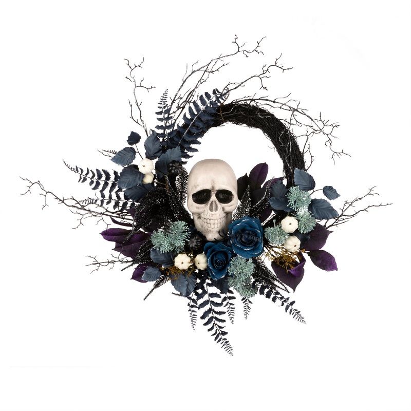 24 in. Halloween Skull Wreath