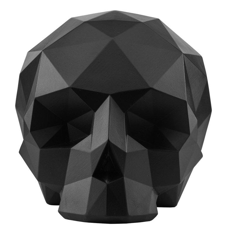 6 in. Black Halloween Origami Skull Tabletop Decoration