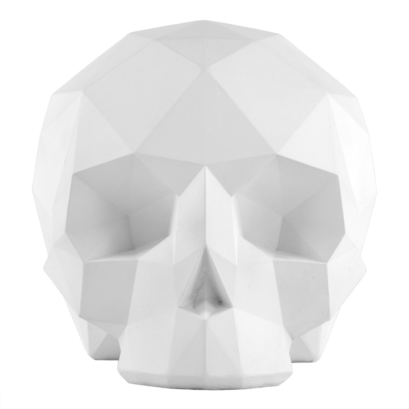 6 in. White Halloween Origami Skull Tabletop Decoration