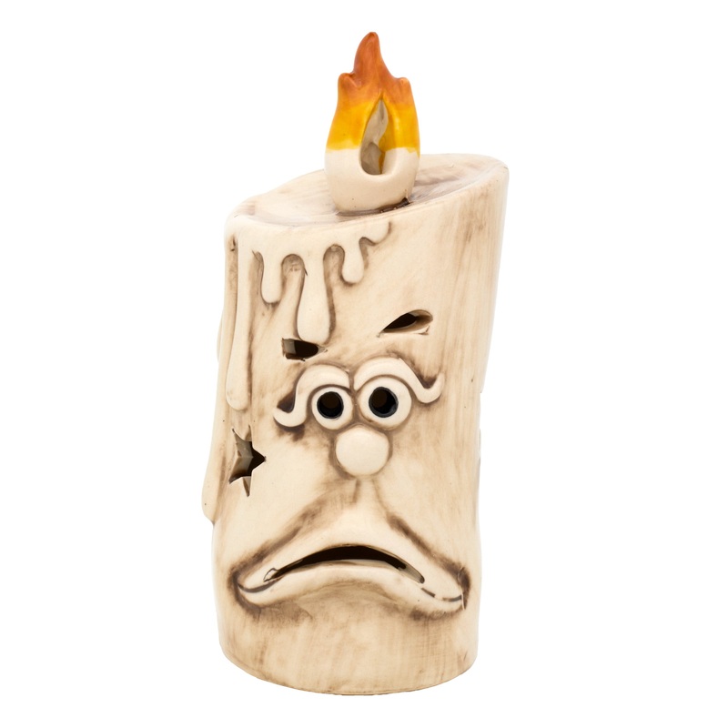 7 in. Halloween Ghostface Porcelain Candle with Multicolor LED Lights