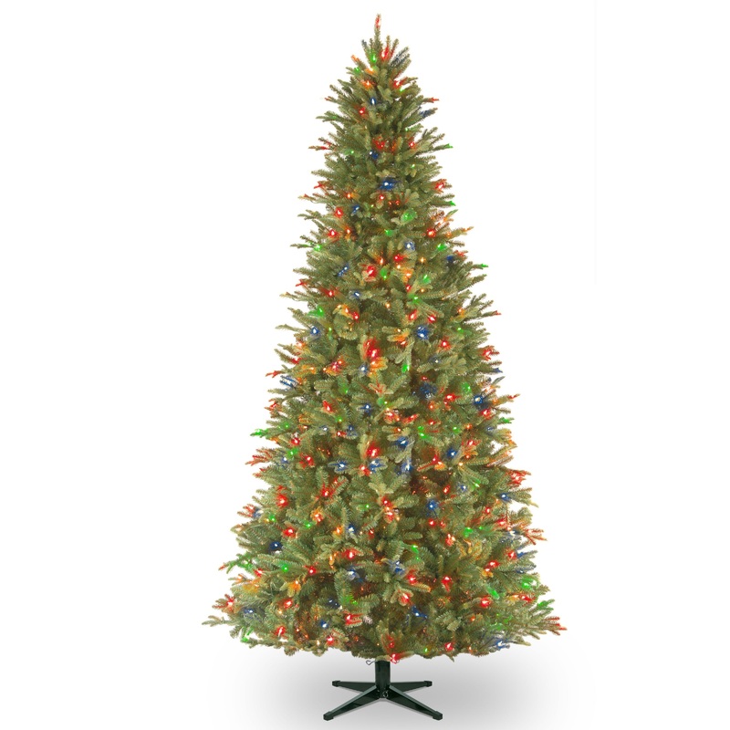 9 ft. Pre-Lit Tiffany Fir Slim Tree with PowerConnect Multicolor Lights