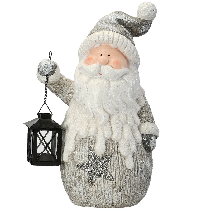 15 in. Winter Santa Candleholder Figuerine