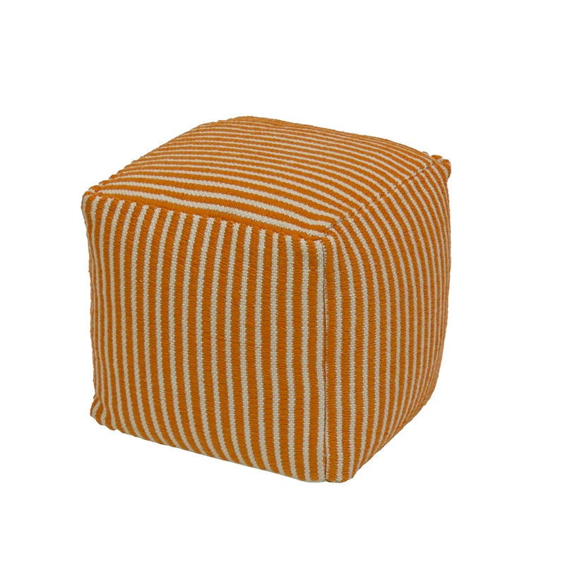 16 in. Papaya Hand Woven Pouf Ottoman