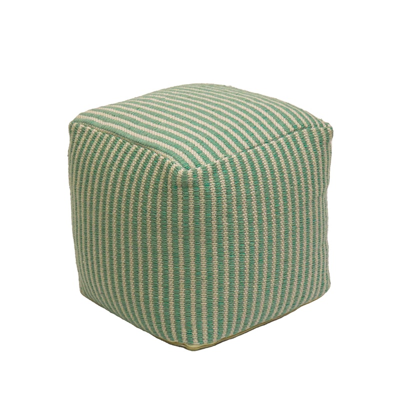 16 in. Sea Mist Hand Woven Pouf Ottoman