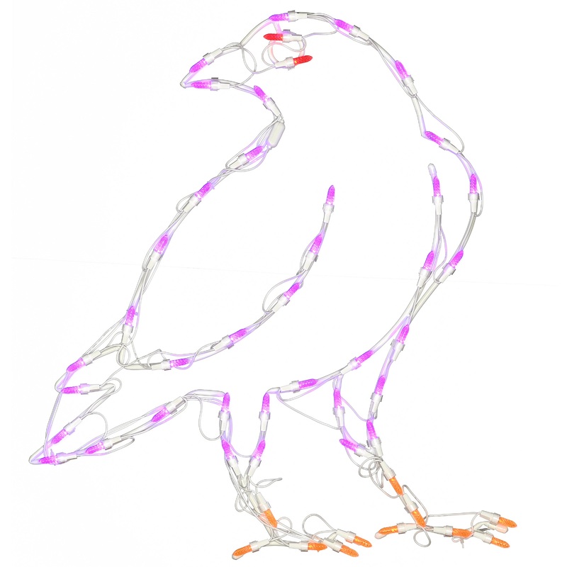 2 ft. Halloween Raven Lighted Sign Decoration with LED Lights