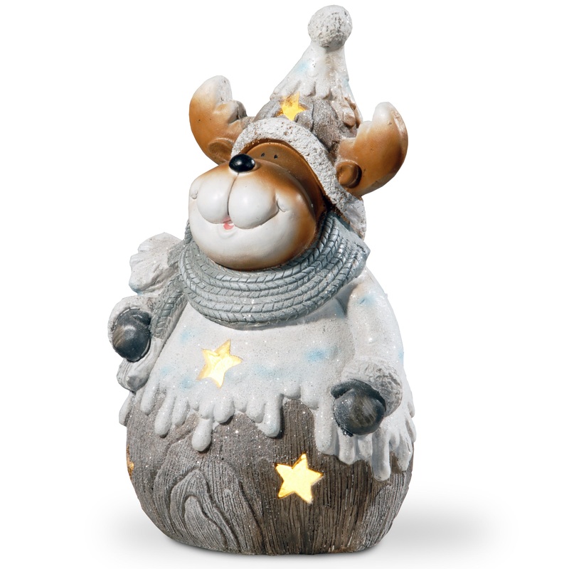 20 in. Moose Decor with Battery-Operated LED Lights