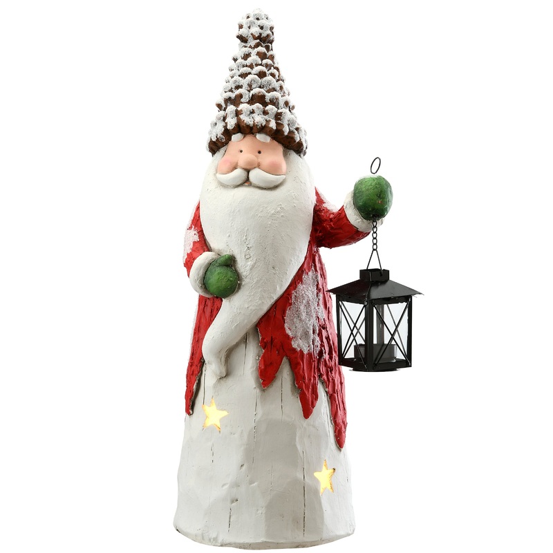 21 in. Lighted Old World Santa Candleholder