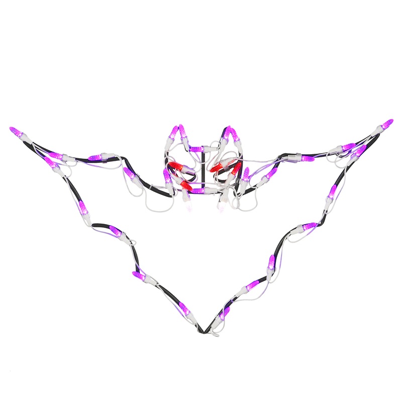 23 in. Halloween Bat Lighted Sign Decoration with LED Lights