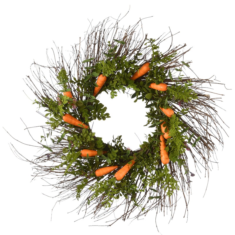 24 in. Easter Carrots Wreath Decoration