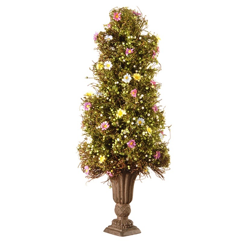 24 in. Spring Floral Decorated Entrance Tree