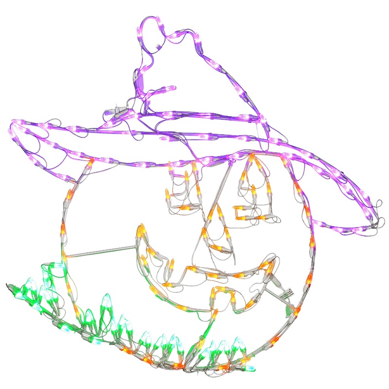 32 in. Halloween  Jack O Lantern Lighted Sign Decoration with LED Lights