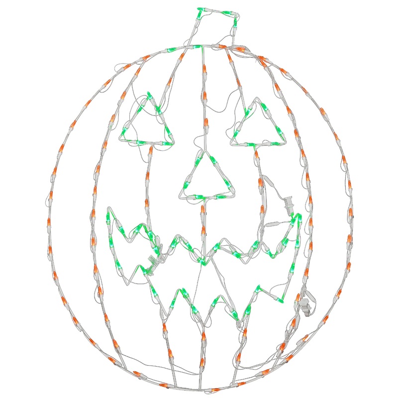 44 in. Halloween Jack O Lantern Lighted Sign Decoration with LED Lights