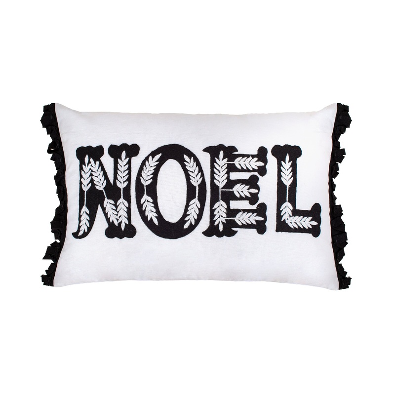 22 in. HGTV Home Collection Embroidered NOEL Christmas Pillow