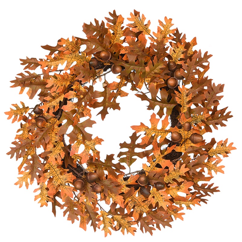 24 in. Fall Wreath with Acorns, Oak Leaves