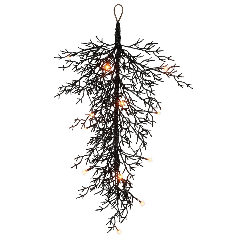 28 in. Halloween Pre-Lit Teardrop Decoration with LED Lights