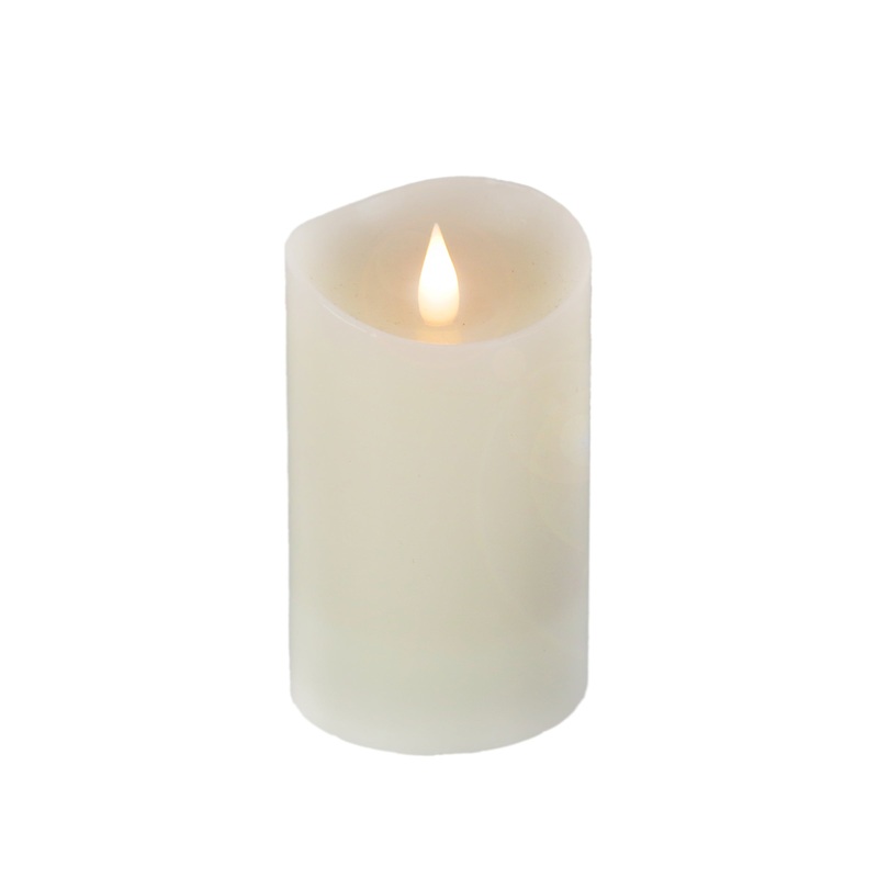3 in. by 5 in. HGTV Home Collection Flameless Heritage Pillar Candle, Ivory