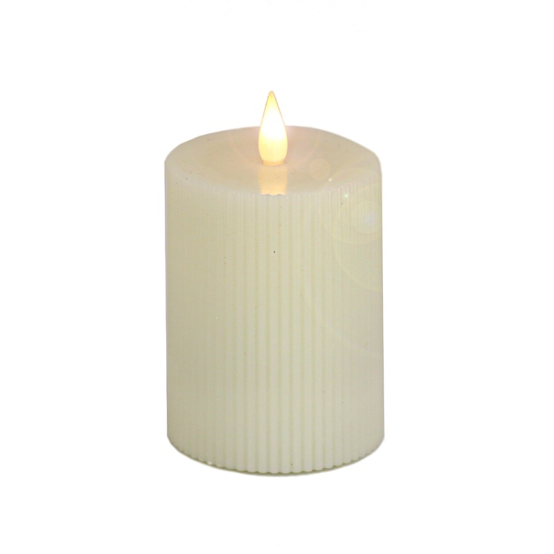 3 in. by 5 in. Ivory Flameless Georgetown Pillar Candle