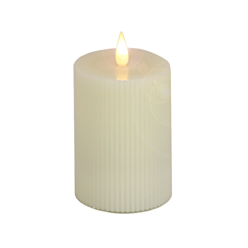 3 in. by 7 in. Ivory Flameless Georgetown Pillar Candle