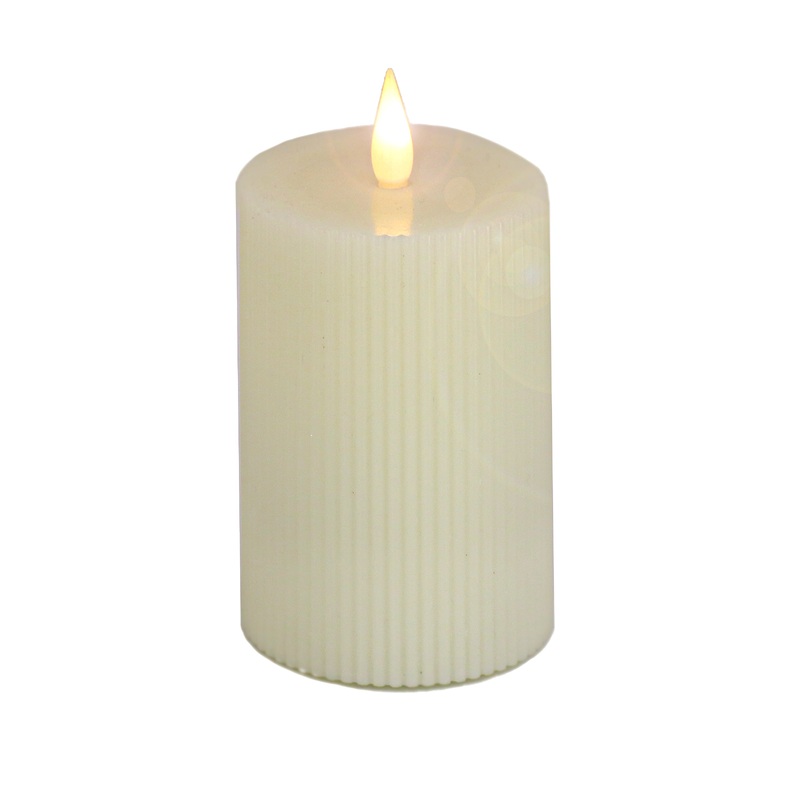 3 in. by 9 in. Ivory Flameless Georgetown Pillar Candle