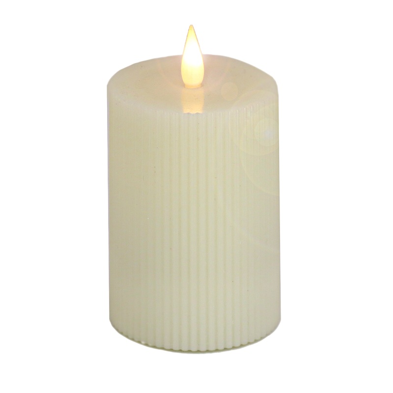 4 in. by 10 in. Ivory Flameless Georgetown Pillar Candle
