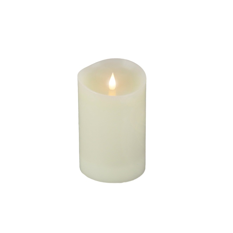 4 in. by 6 in. HGTV Home Collection Flameless Heritage Pillar Candle, Ivory