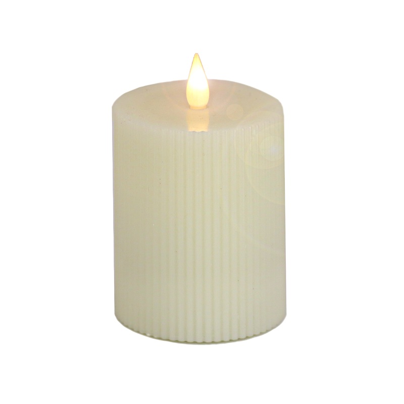 4 in. by 6 in. Ivory Flameless Georgetown Pillar Candle