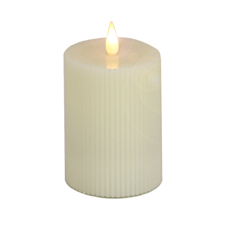 4 in. by 8 in. Ivory Flameless Georgetown Pillar Candle