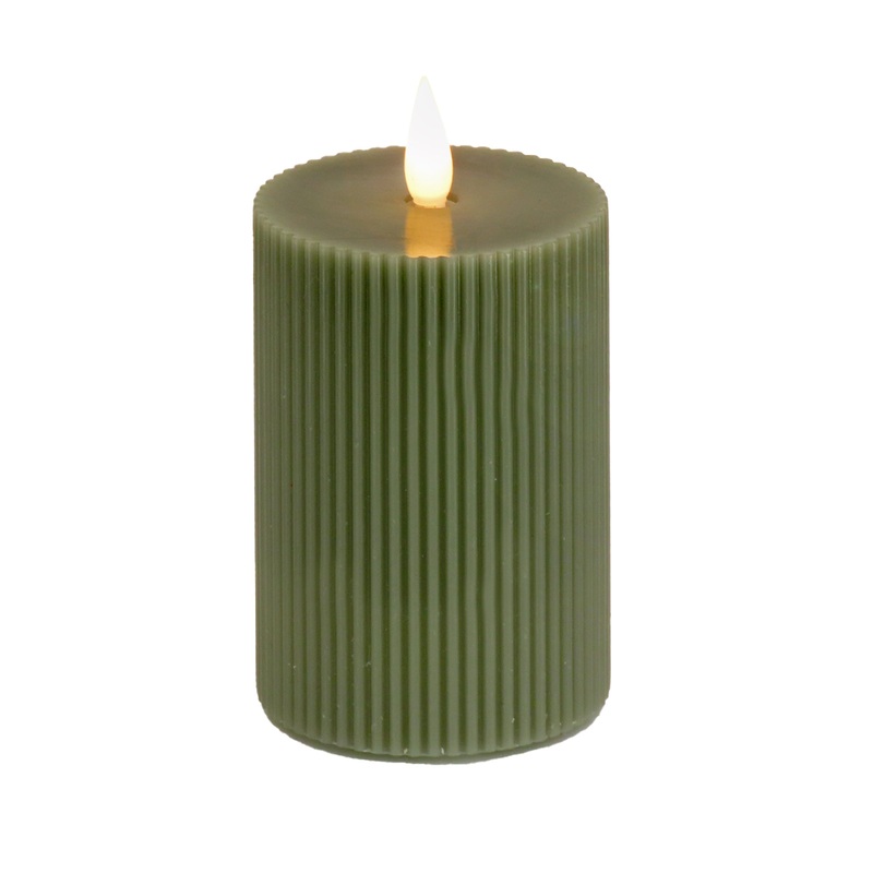 5 in. by 11 in. Dk Green Flameless Georgetown Pillar Candle