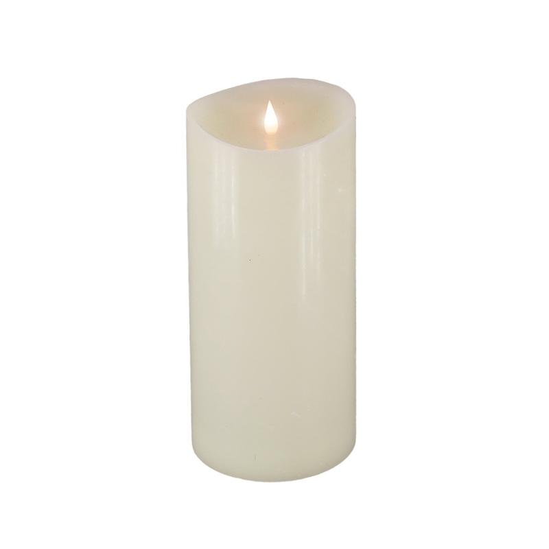 5 in. by 11 in. HGTV Home Collection Flameless Heritage Pillar Candle, Ivory
