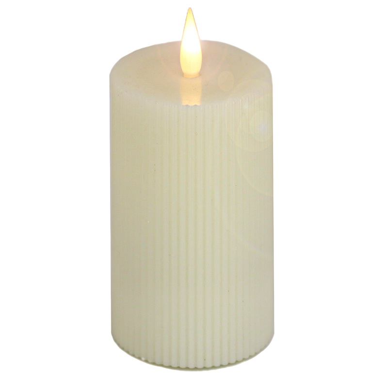 5 in. by 11 in. Ivory Flameless Georgetown Pillar Candle