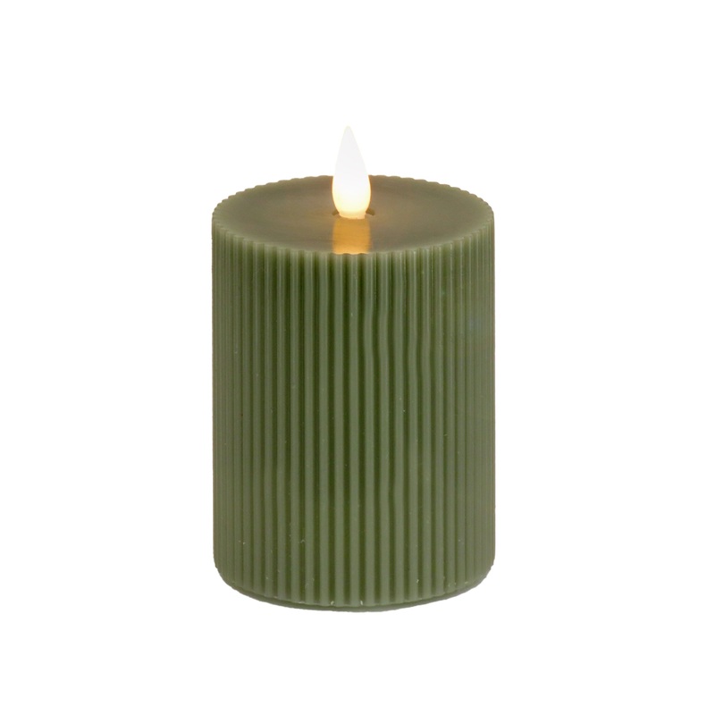 5 in. by 7 in. Dk Green Flameless Georgetown Pillar Candle