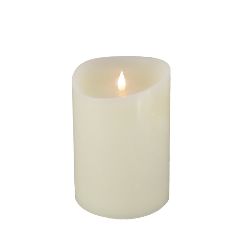 5 in. by 7 in. HGTV Home Collection Flameless Heritage Pillar Candle, Ivory