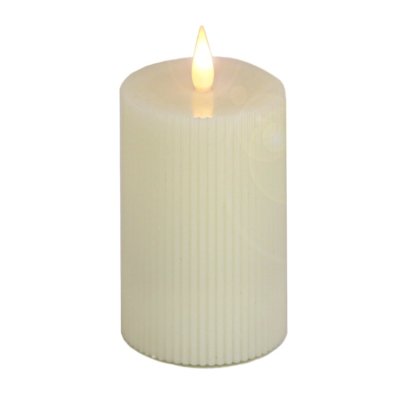 5 in. by 7 in. Ivory Flameless Georgetown Pillar Candle