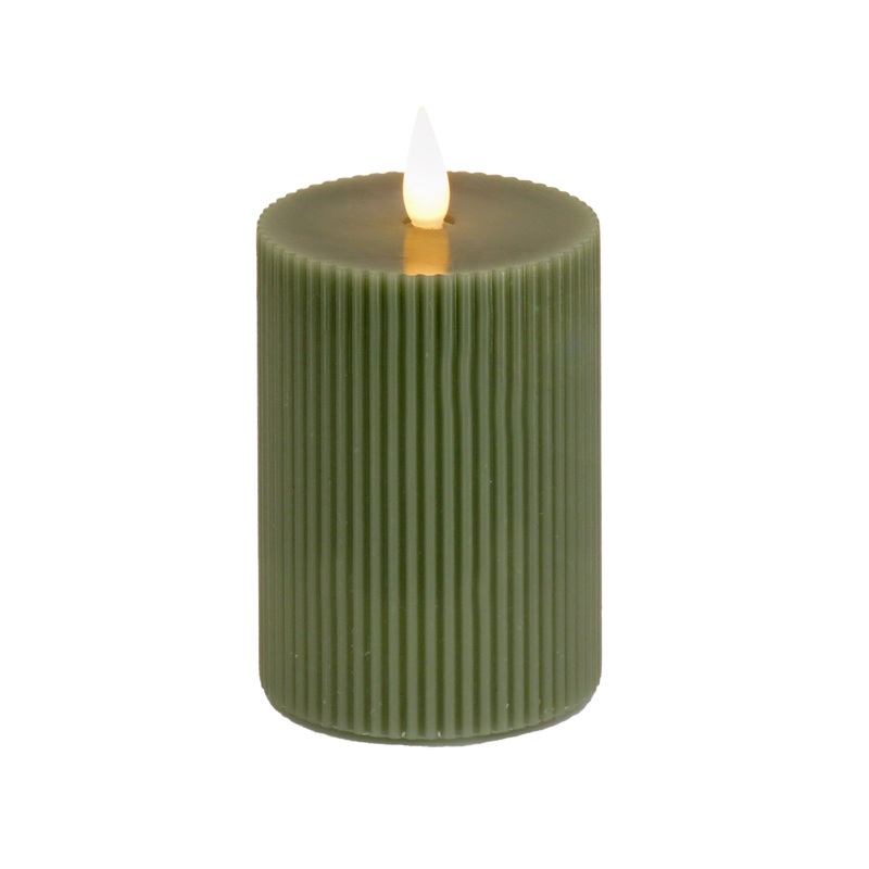5 in. by 9  in. Dk Green Flameless Georgetown Pillar Candle
