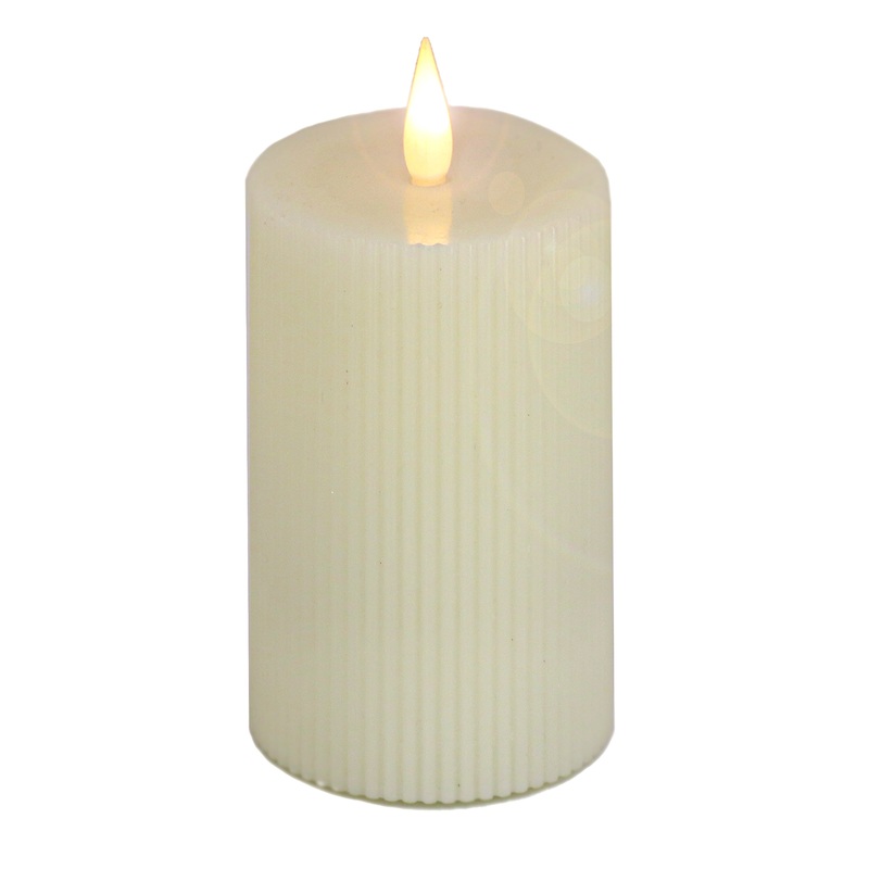5 in. by 9  in. Ivory Flameless Georgetown Pillar Candle