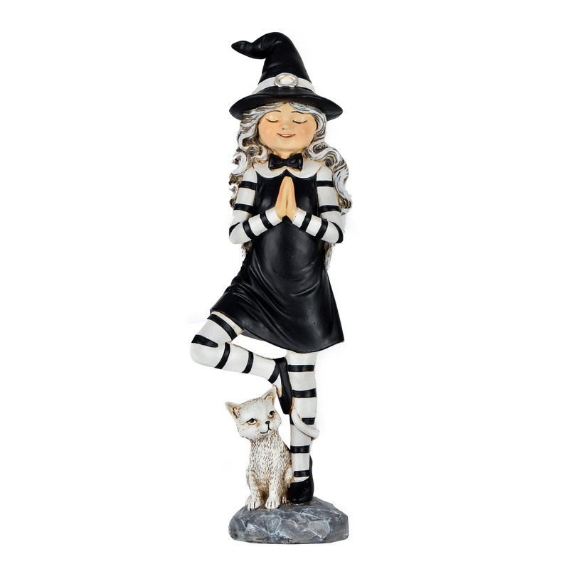 9 in. Halloween Witch in a Yoga Pose Tabletop Decoration