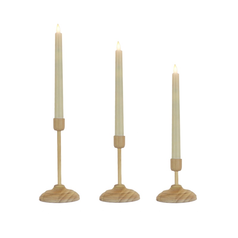 HGTV Home Collection Flameless Heritage Candle Set, Natural Base
