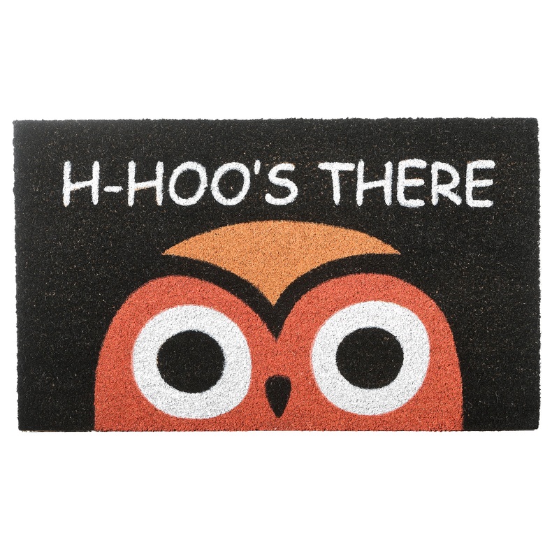 30 in. Halloween WHOS THERE Owl Doormat Decoration