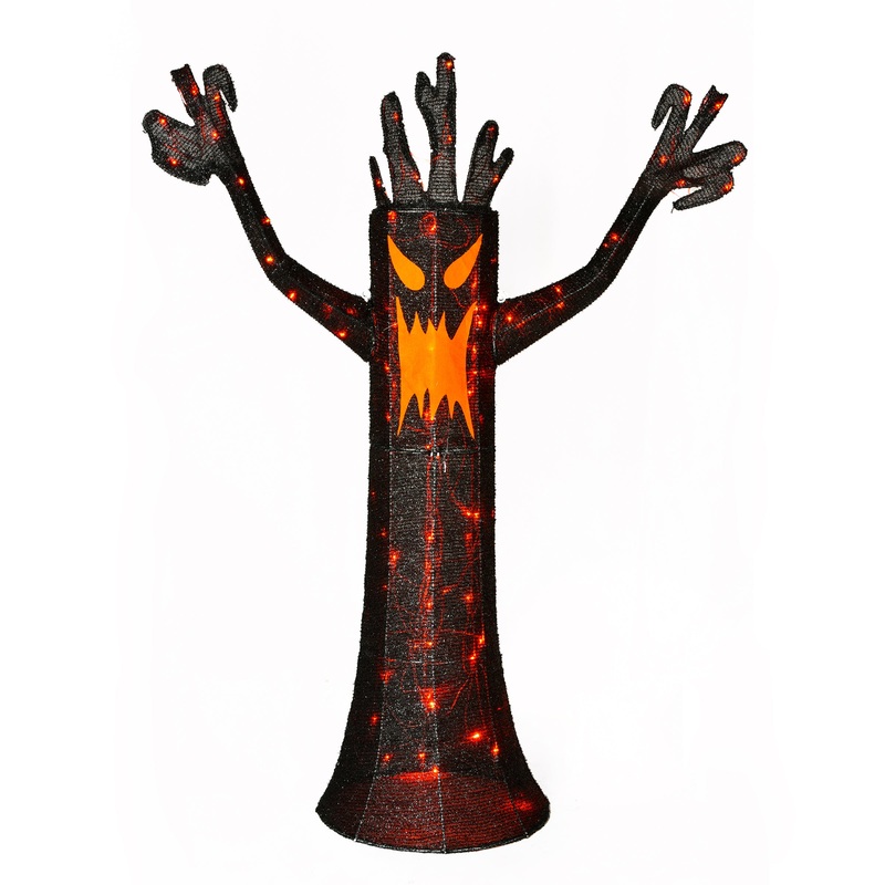 4 ft. Halloween Spooky Tree Outdoor Lawn Decoration with LED Lights, Plug-In