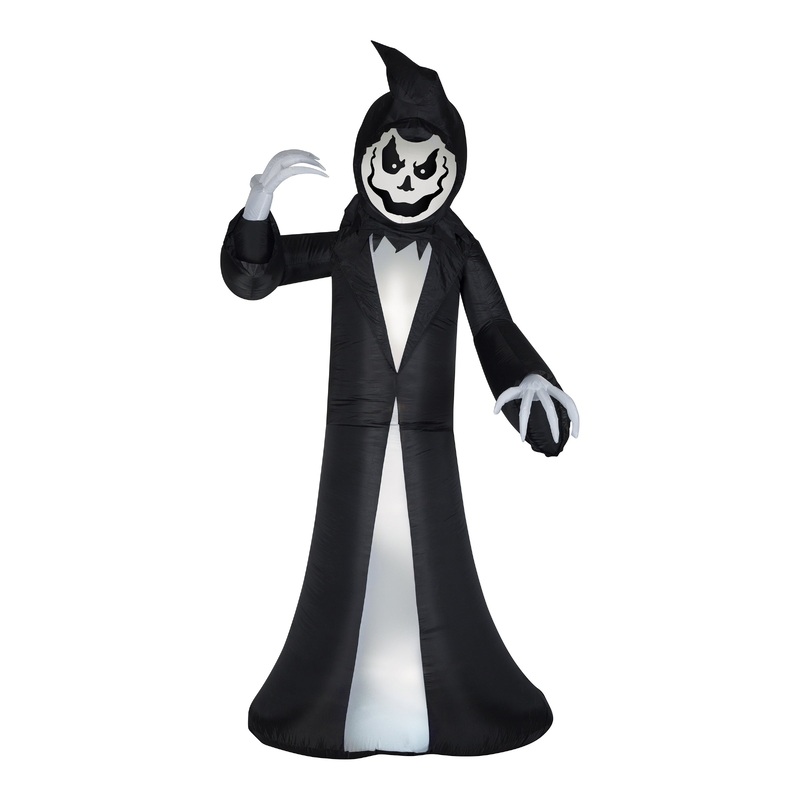 9.5 ft. Halloween Turning Head Reaper Inflatable and Animated Decoration, Plug-In