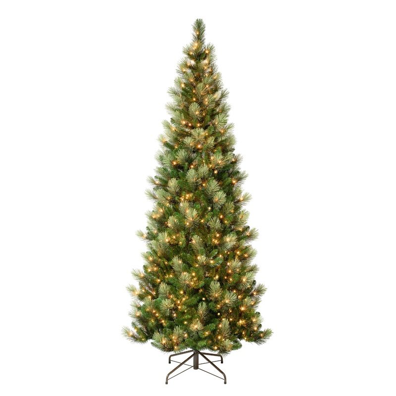 9 ft. Pre-Lit Charleston Pine Slim Tree with Clear Lights, Plug-In