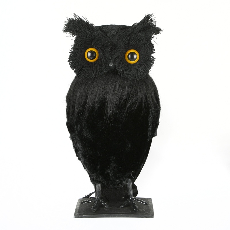 11 in. Halloween Lifelike Owl Tabletop Decoration