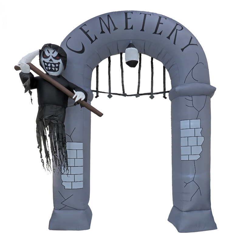 12 ft. Halloween Ghost Arch Inflatable Decoration with LED Lights, Plug-In