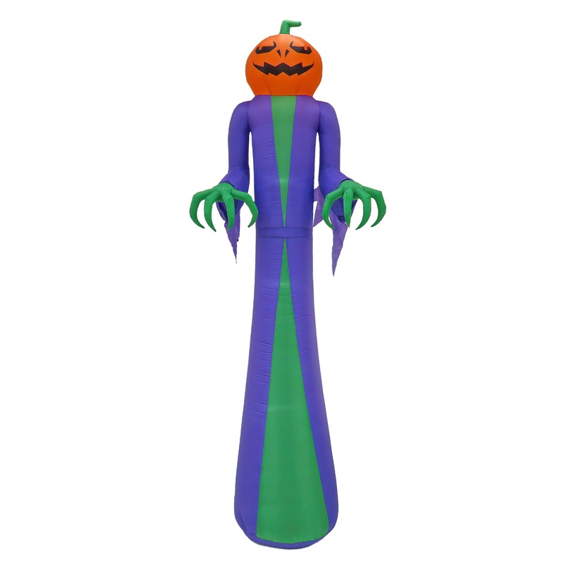 12 ft. Halloween Pumpkin Ghost Inflatable Decoration with LED lights, Plug-In