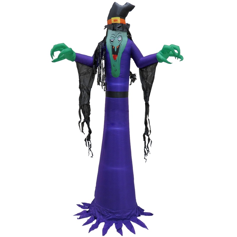 12 ft. Halloween Witch Inflatable Decoration with LED Lights, Plug-In