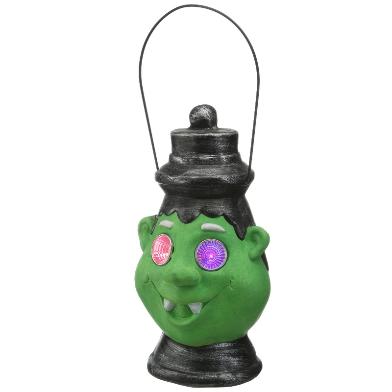 12 in. Halloween Green Frankenstein Lantern with LED Lights