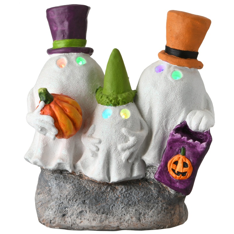 15 in. Halloween Trick Or Treating Ghosts Decoration with LED Lights