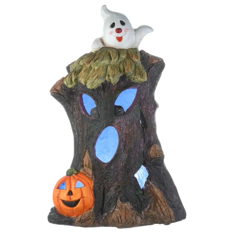 18 in. Halloween Haunted Tree Trunk Decoration with LED Lights