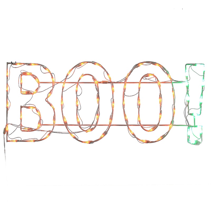 3 ft. Halloween BOO Lighted Sign Decoration with LED Lights, Plug-In